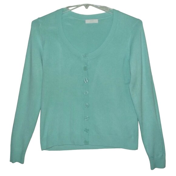 Marks&Spencer UK Sz 14 (USA 10) Mint Green Button Cardigan Sweater soft viscose - Picture 1 of 12
